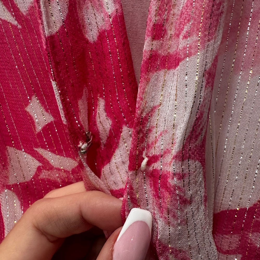 Rococo Sand Lurex Floral Dress in Pink - Picture 5 of 6